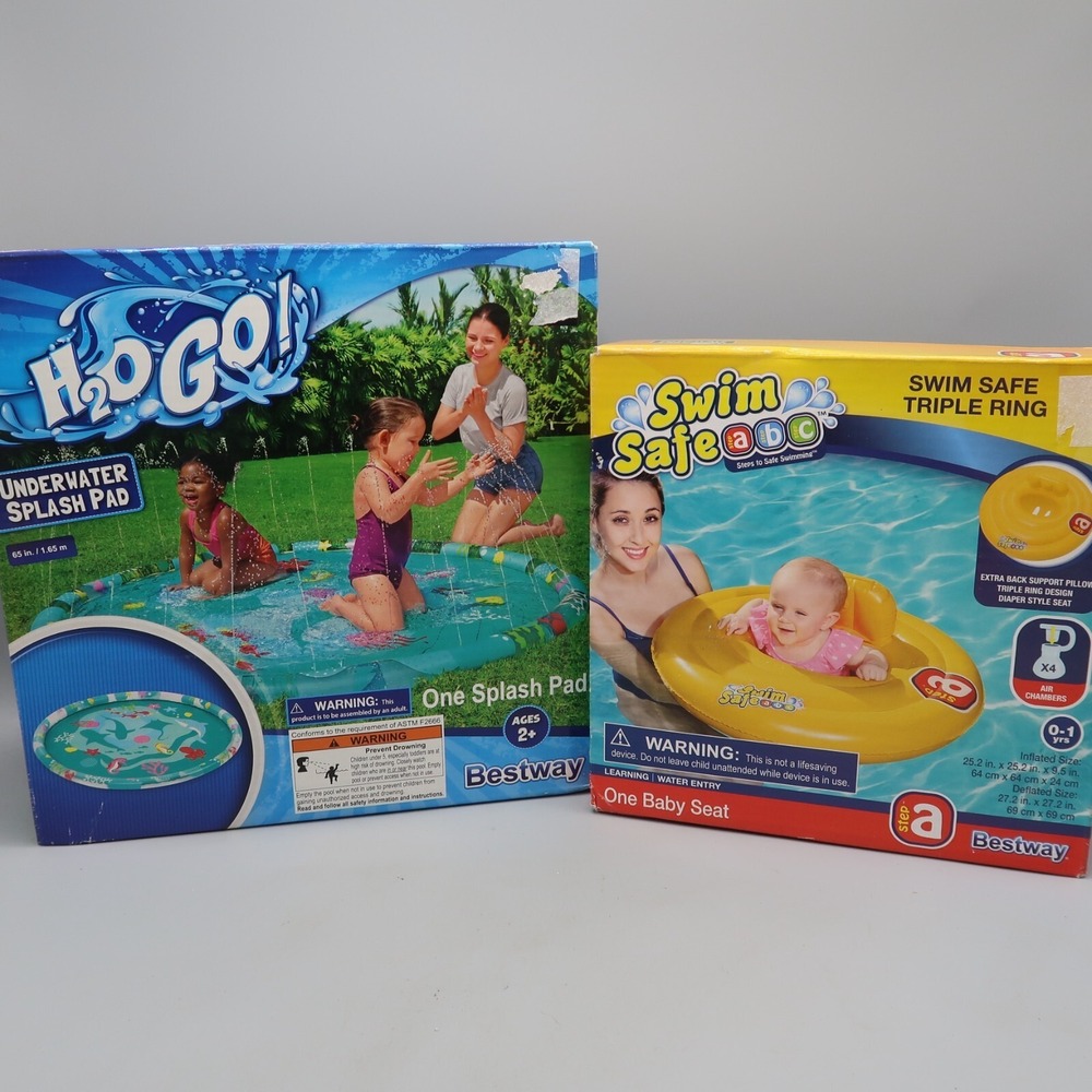 Baby Pool Float Canopy Inflatable Floatie & Splash Pad Splash Park Fun lot